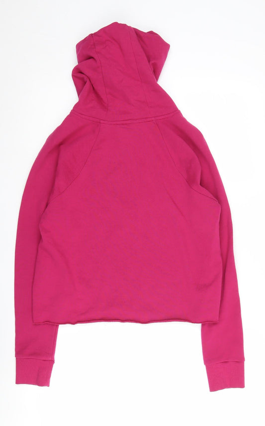 DKNY Women's Pink Logo Hoodie XS - Rhinestone Accent
