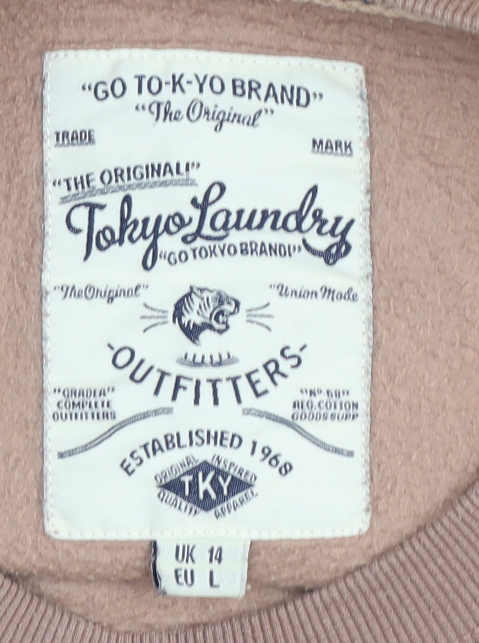 Tokyo Laundry Women's Brown Pullover Sweatshirt L