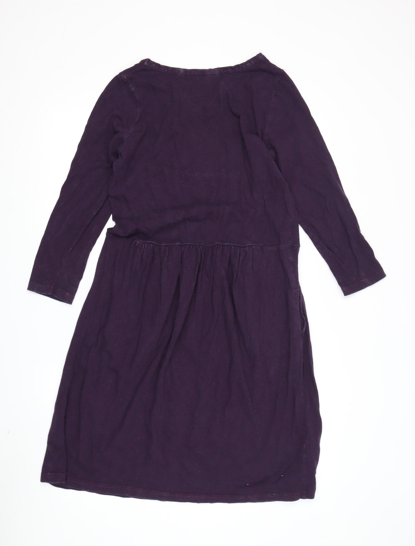 Joules Women's Purple Fit & Flare 3/4 Sleeve Dress