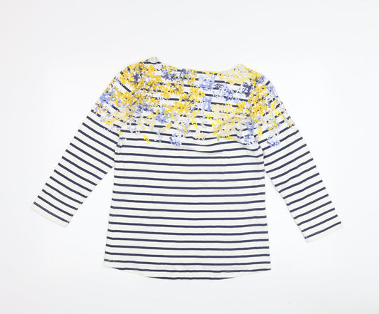 Joules Women's Multicoloured Floral Striped Tunic T-Shirt, Size 6