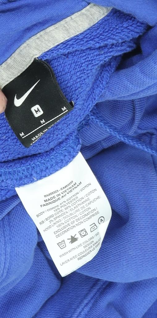 Nike Men's Blue Pullover Hoodie - M, Graphic Logo
