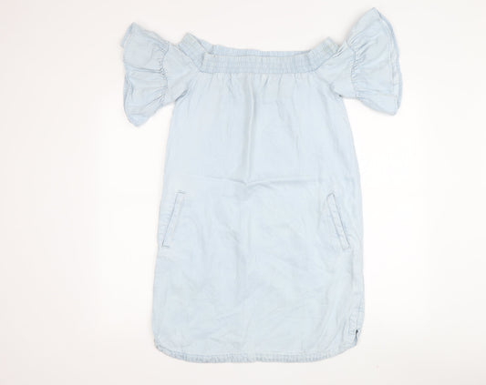 AllSaints Women's Blue Off Shoulder Dress S