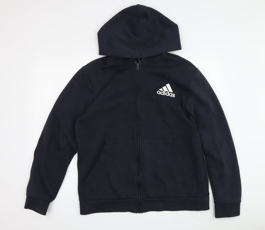 Adidas Men's Blue Full Zip Hoodie - Size L