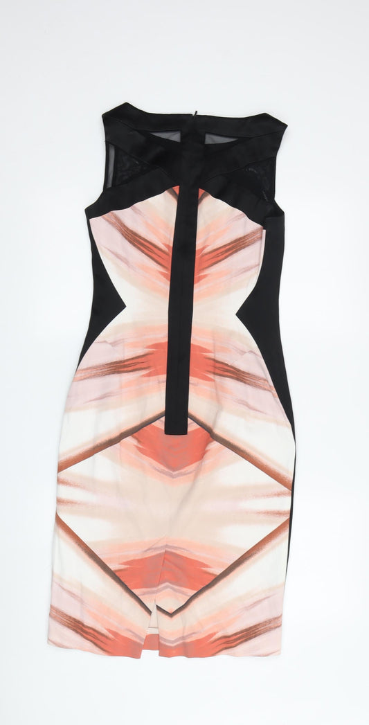 Karen Millen Women Multicoloured Sheath Dress Size 10