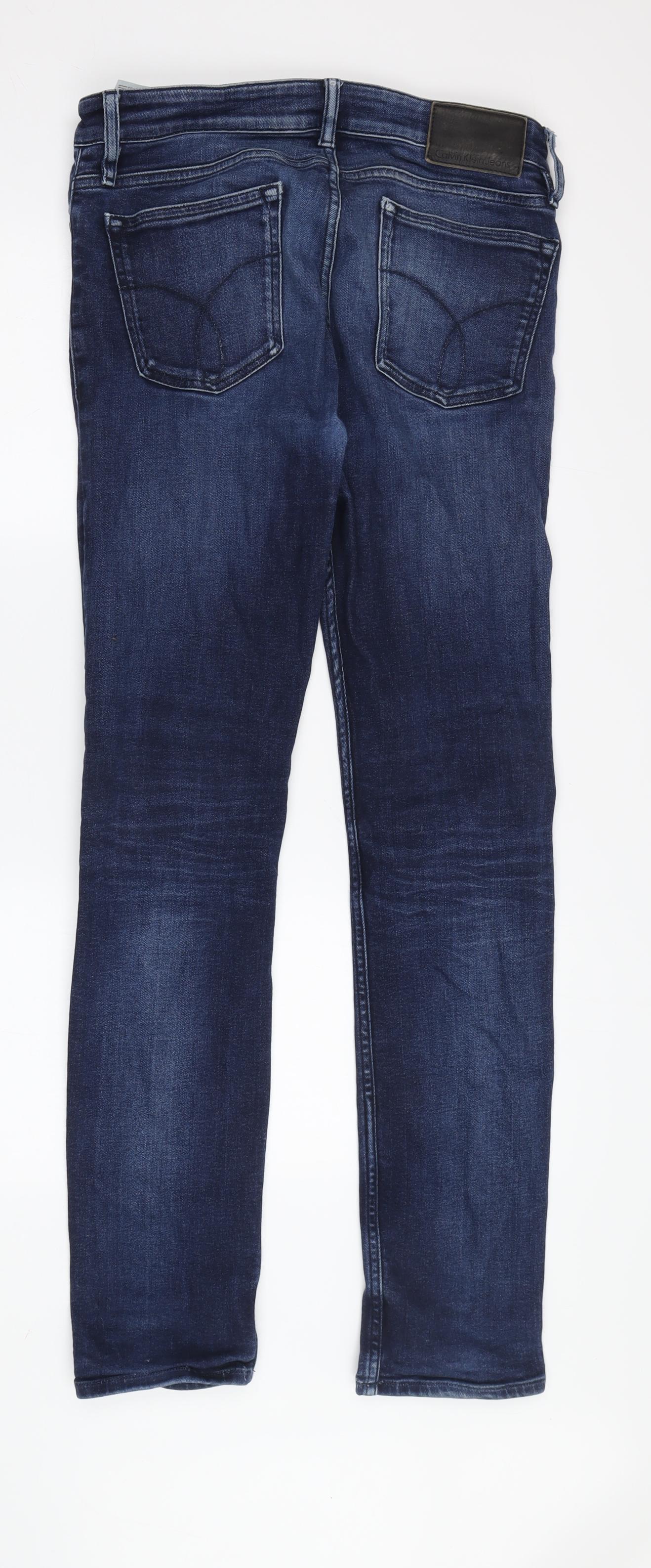 Calvin Klein Men's Blue Slim Straight Jeans