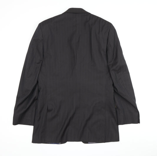 STVDIO Jeff Banks Men's Black Pinstripe Blazer, 36 Regular
