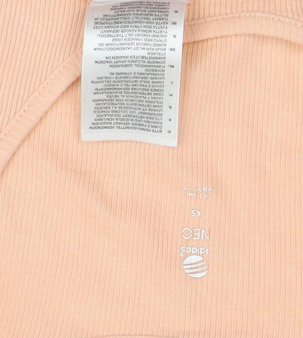 Close-up detail of Adidas Women's Beige XS Basic Tank Top - Casual Summer Style