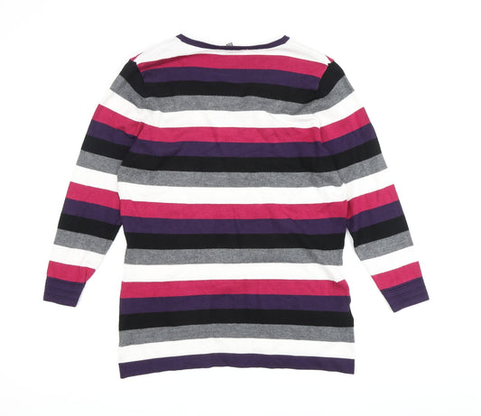 Womens UK Size 10 Laura Ashley Multicoloured Viscose Blend T-Shirt