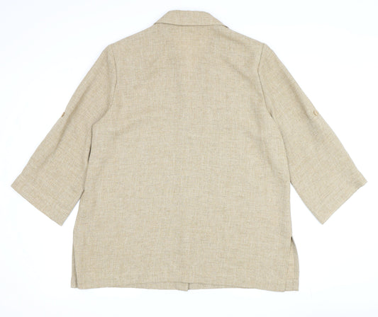 Eastex Women's Beige Button-Up Shirt Size 16