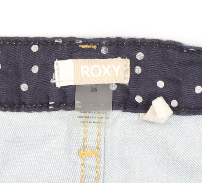 Roxy Women's Blue Straight Jeans with Pockets - Size 26