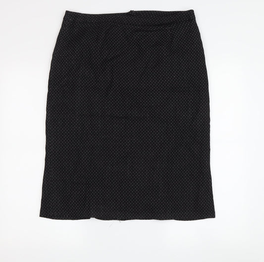 Laura Ashley Women's Black Knee Length Pencil Skirt, Size 12