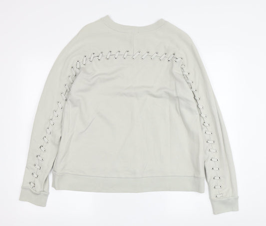 AllSaints Women Beige M Laced Pullover Sweatshirt