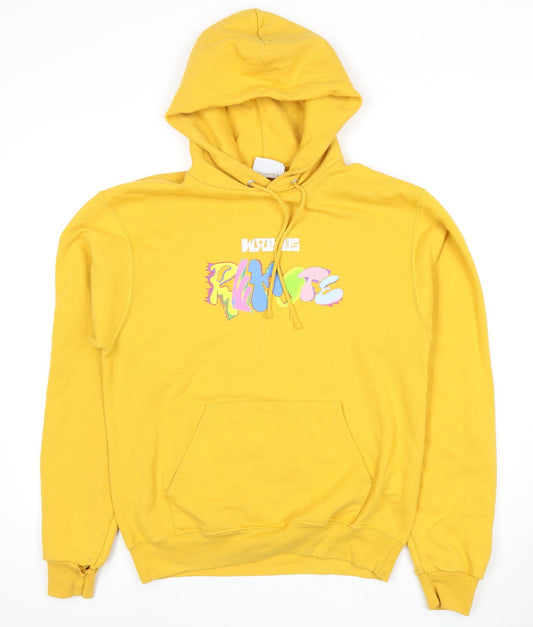 Champion Yellow Unisex Hoodie S Graphic Print