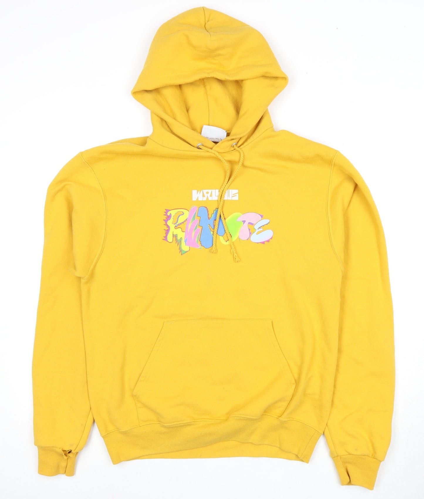 Champion Yellow Unisex Hoodie S Graphic Print