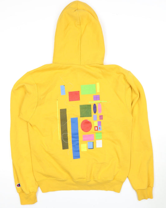 Champion Yellow Unisex Hoodie S Graphic Print