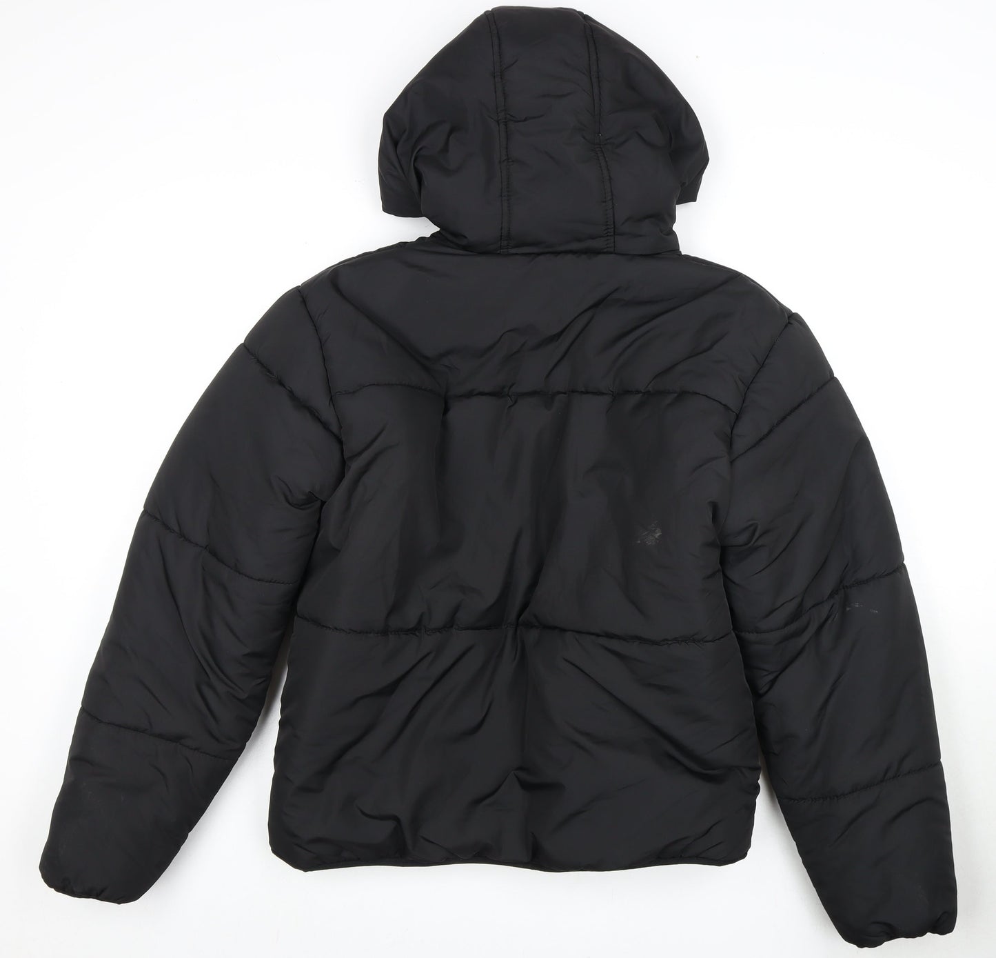 Fila Women's Black Ivory Puffer Jacket L Hooded Winter