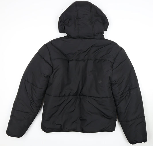 Fila Women's Black Ivory Puffer Jacket L Hooded Winter