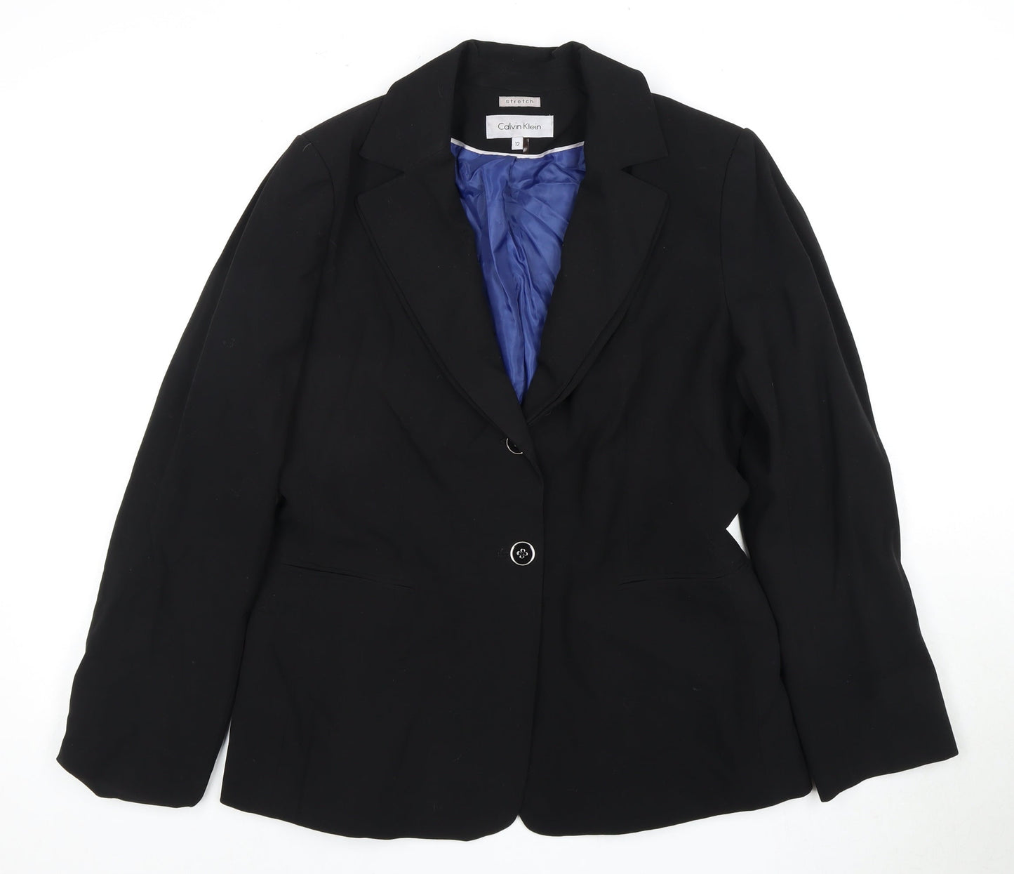 Calvin Klein Women's Black Blazer Size 12 Stretch