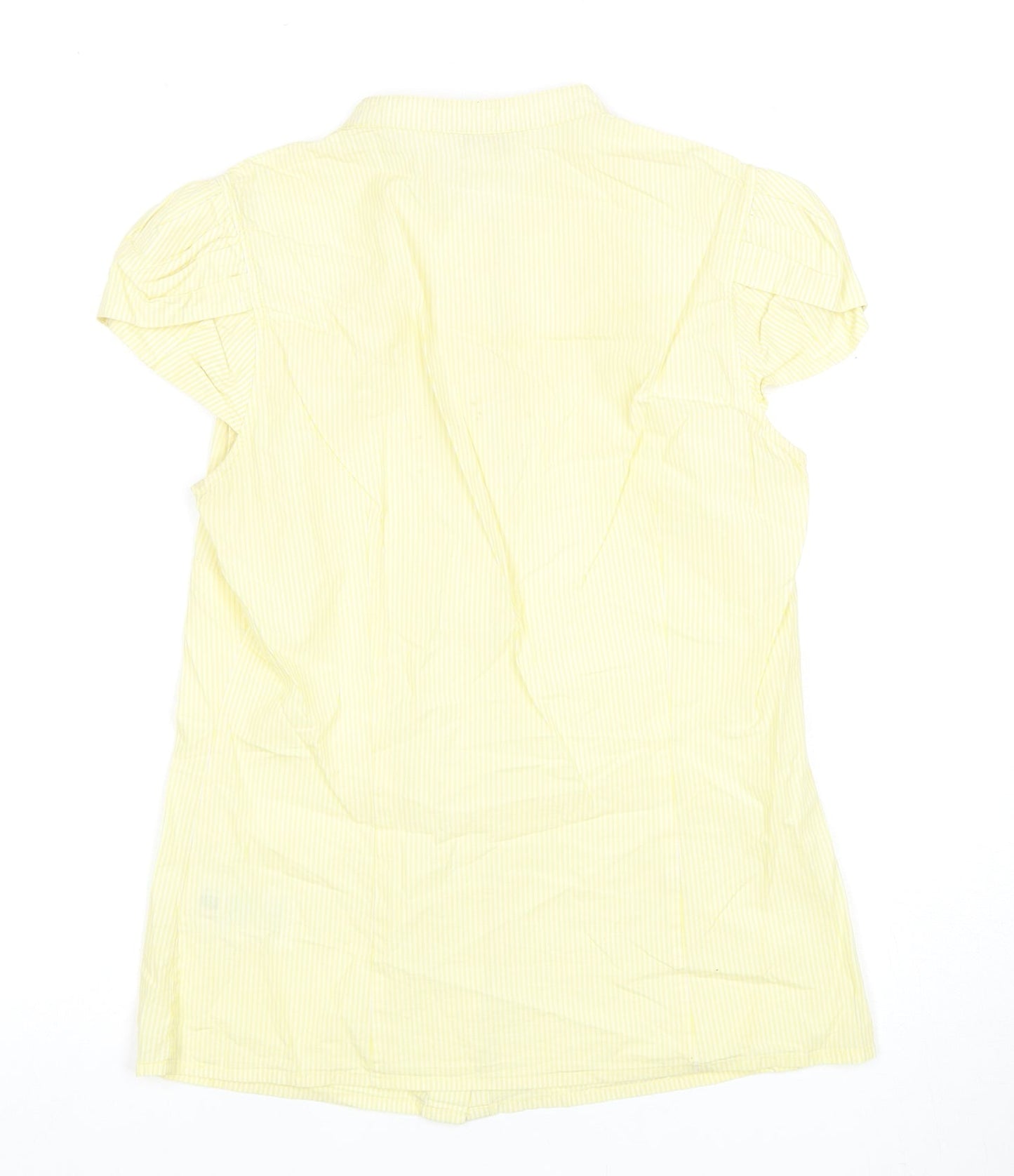Ted Baker Women's Yellow Button-Up Shirt Size 8