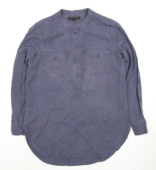 Womens UK Size XS Banana Republic Blue Linen Button-Up