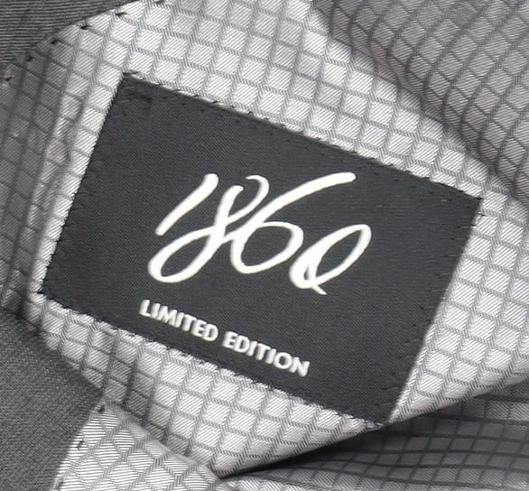 Brand and care label for 1860 Limited Edition Men's Grey Suit Jacket 40 Regular
