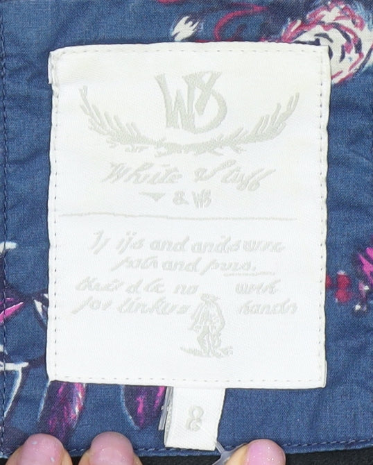 White Stuff Women's Black Cotton Overcoat Size 8