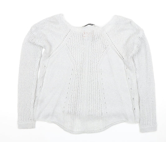 Superdry Women's Ivory XS Open-Knit Mohair Pullover