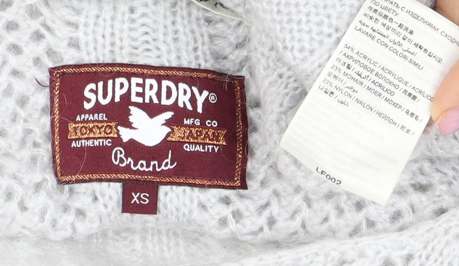 Superdry Women's Ivory XS Open-Knit Mohair Pullover