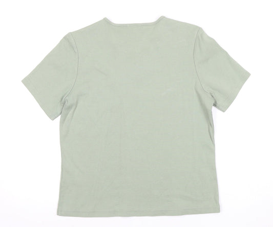 Eastex Women's Green Embroidered T-Shirt, Size 10