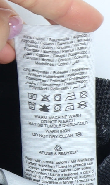 Jack & Jones Men's Black Graphic Pullover Sweatshirt S