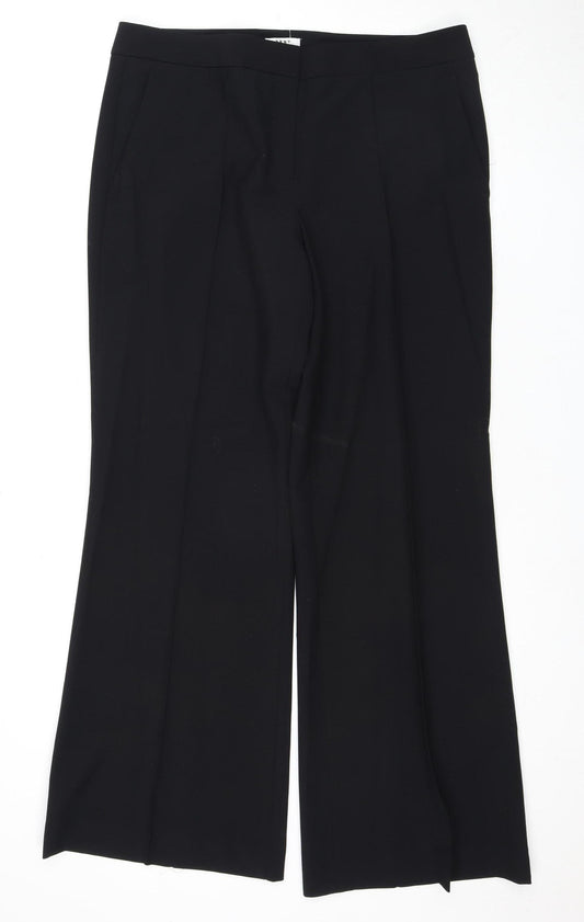 DKNY Women's Black Wide-Leg Trousers Size 12