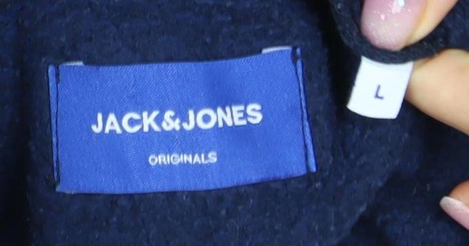 Jack & Jones Men's Blue Pullover Hoodie L