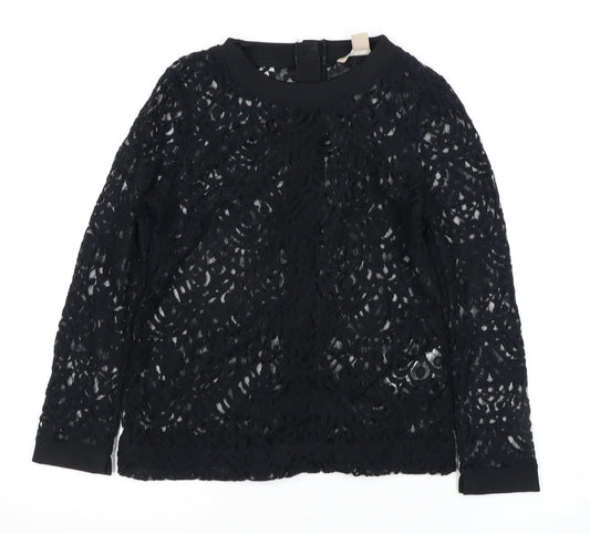 Womens UK Size XS Banana Republic Black Nylon Blend Blouse
