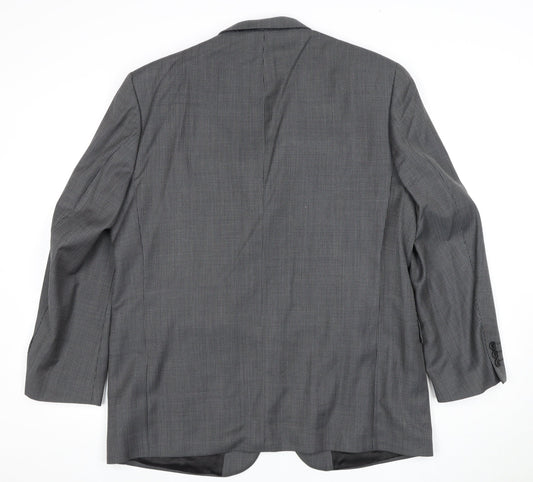 Pierre Cardin Mens Grey Check Blazer, Size 42S Classic Fit