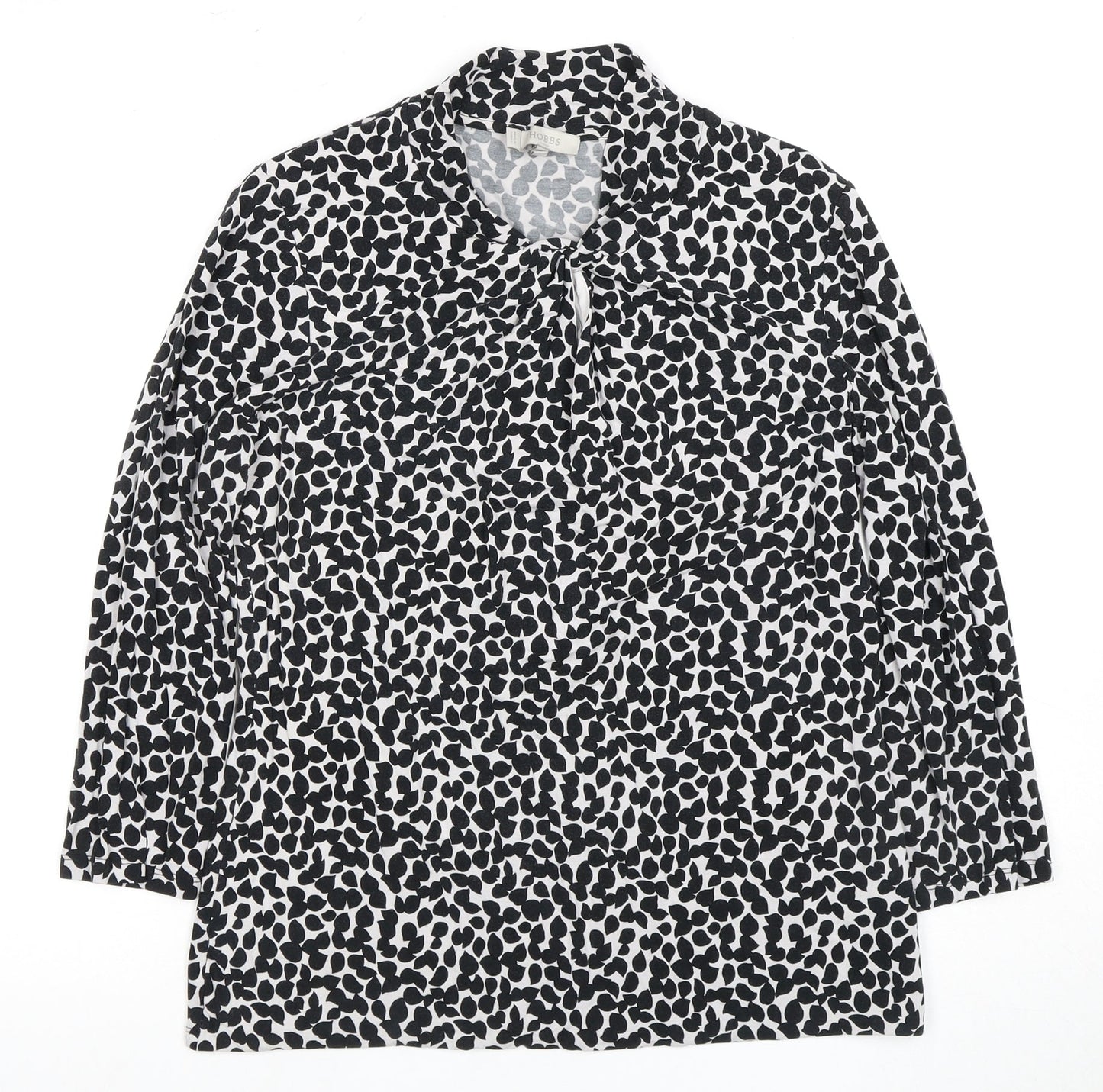 Hobbs Women's Black Animal Print Blouse Size 16