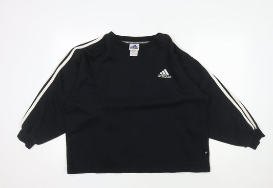 Additional front view of Adidas Men's Black Pullover Sweatshirt - Medium