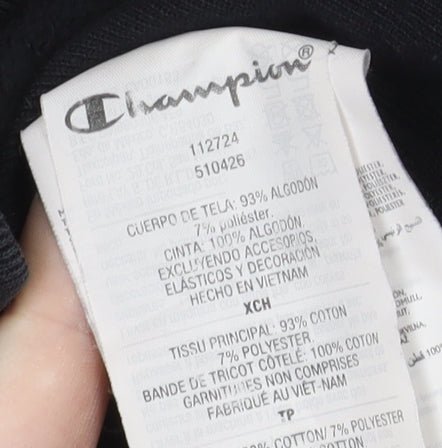 Champion Unisex Black Pullover Hoodie XS