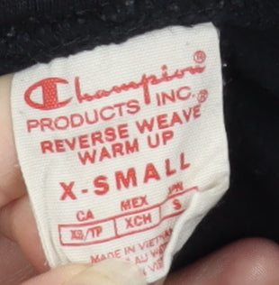 Champion Unisex Black Pullover Hoodie XS