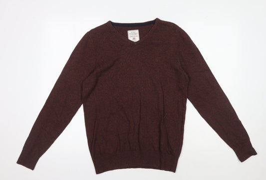 FatFace Men's Brown V-Neck Pullover Jumper S