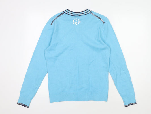 Puma Men's Blue V-Neck Pullover Jumper S