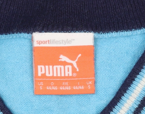 Puma Men's Blue V-Neck Pullover Jumper S