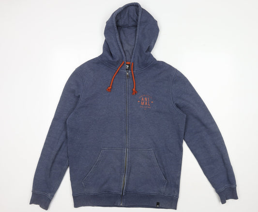 Animal Men's Blue Full Zip Hoodie, Size M, Casual