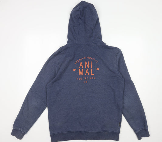 Animal Men's Blue Full Zip Hoodie, Size M, Casual