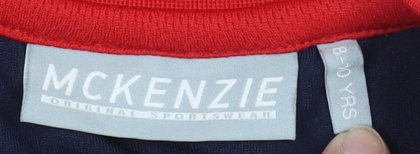 Close-up detail of McKenzie boys’ multicoloured t-shirt, 8-9 years, sports style