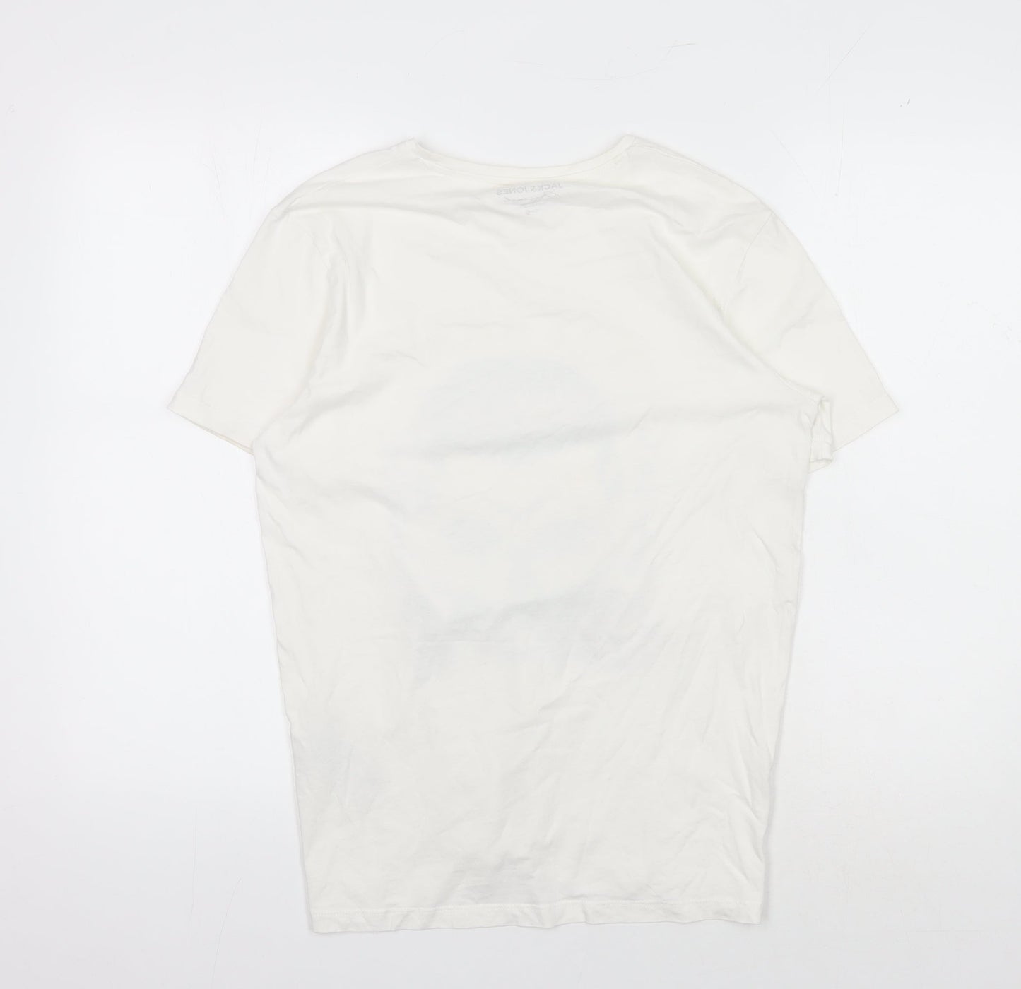 Jack & Jones Men's Skull Graphic T-Shirt, White, Size S