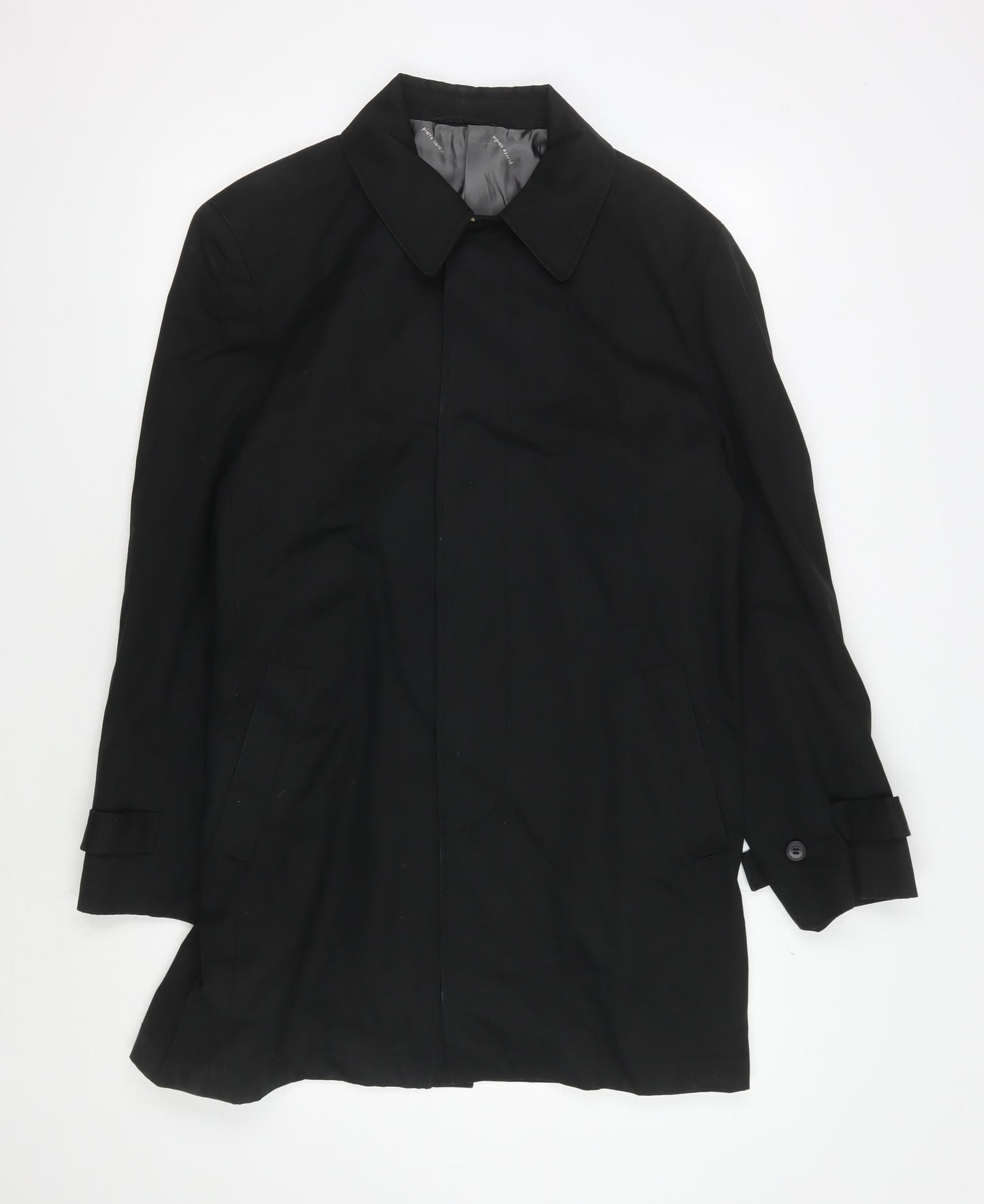 Pierre Cardin Men's Black Cotton Coat - M
