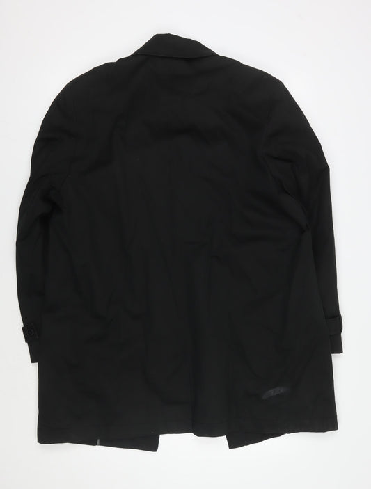 Pierre Cardin Men's Black Cotton Coat - M