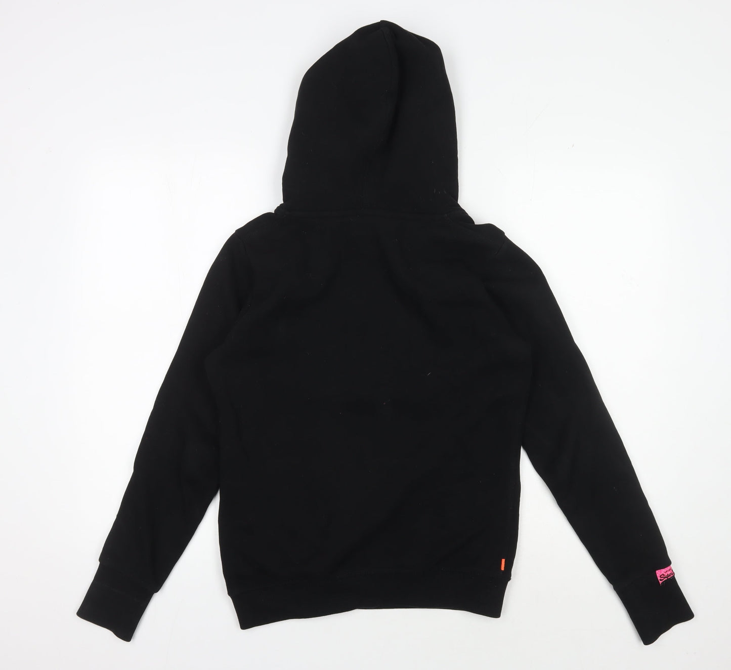 Superdry Women's Black Hoodie Size S with Logo Print
