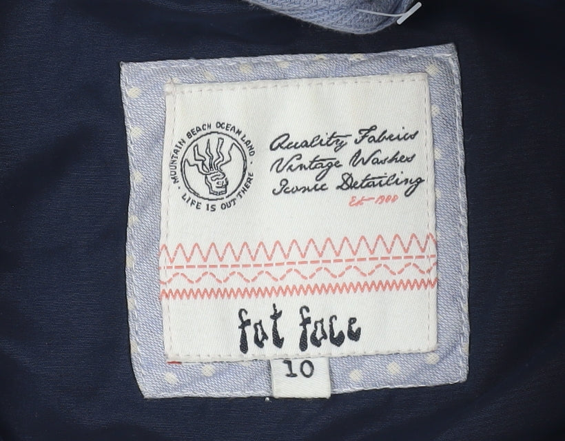 Fat Face Women's Blue Puffer Waistcoat Size 10