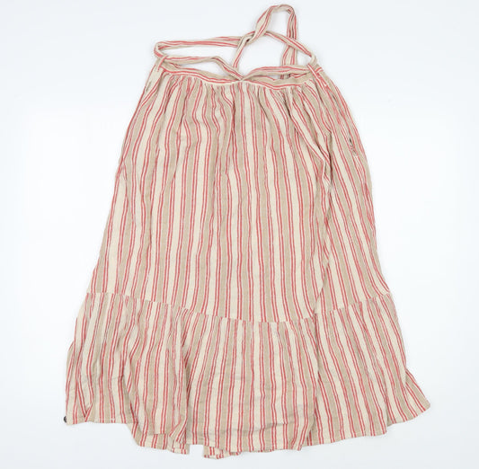 Superdry Women’s Beige Striped Button Skirt Size 10